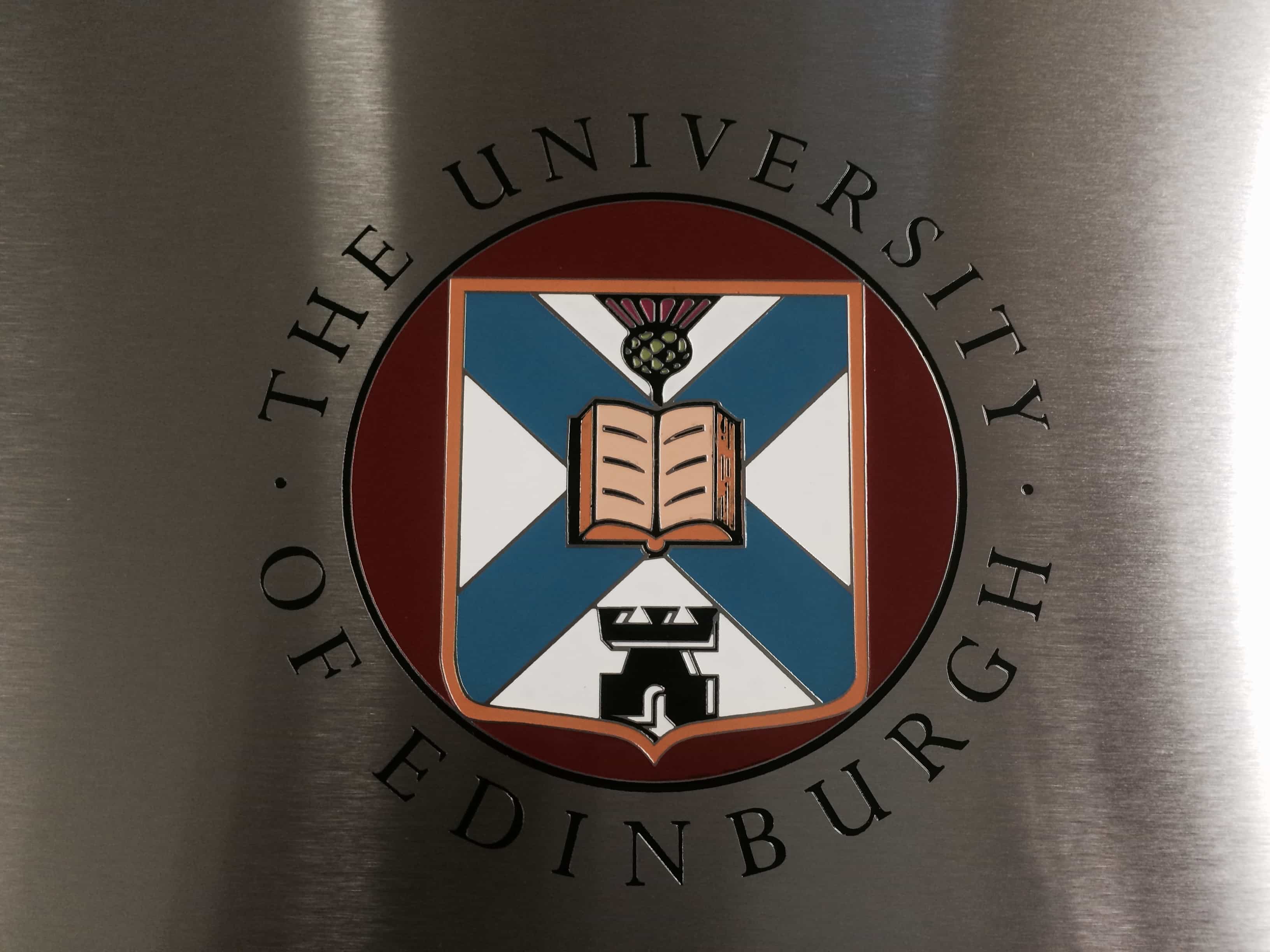 Edinburgh University Plaque – Chemically Etched Stainless Steel panel with Multi Colour Intricate Infill